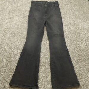 We The Free Black High Waist Boho Flare Jeans Festival Denim Size 31